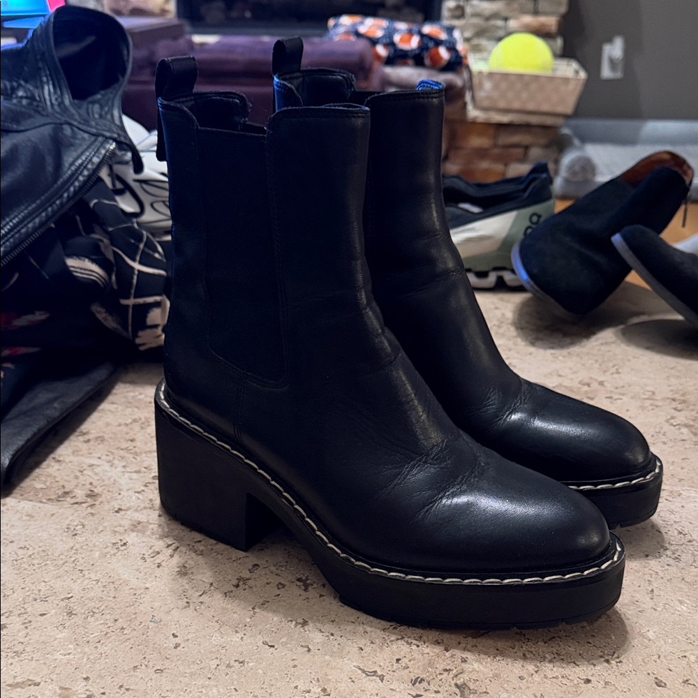 Sam Edelman Black Heeled Boots - Picture 2 of 8